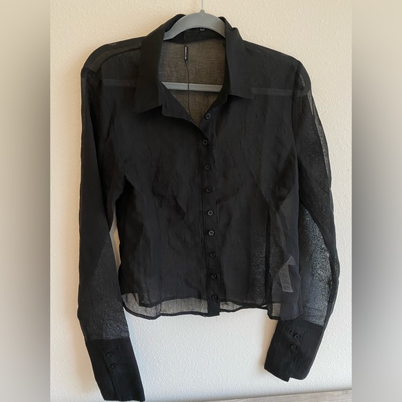 Pretty Little Thing Fitted Sheer Blouse 12 - Picture 2 of 2